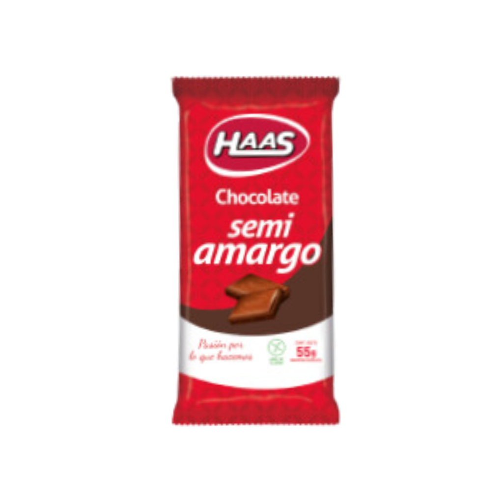 TABLETA HAAS SEMI AMARGO 55 GR - Imagen principal
