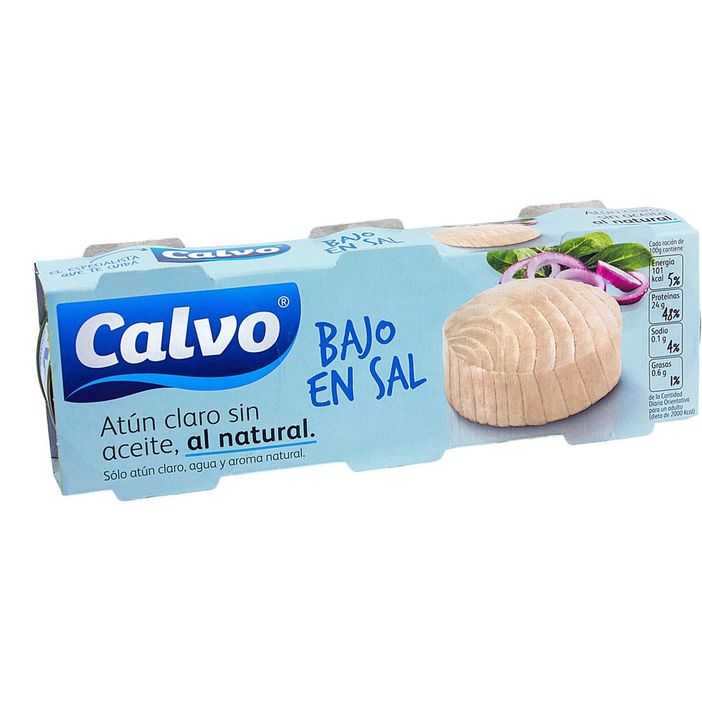 ATUN AL NATURAL SIN SAL CALVO 3 UNI 80 GR C/U