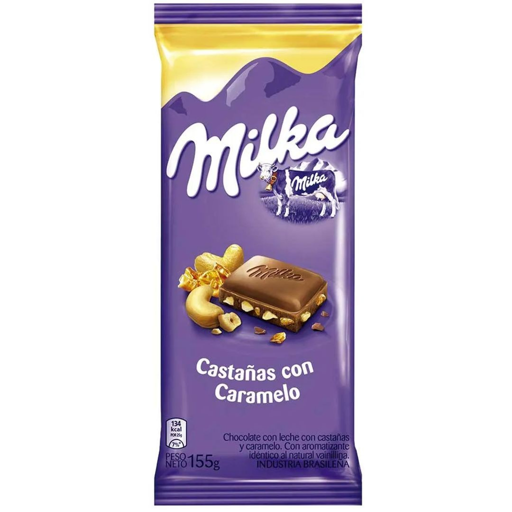 TABLETA MILKA CASTAÑAS CAJU CARAMELO 155 GR - Imagen principal