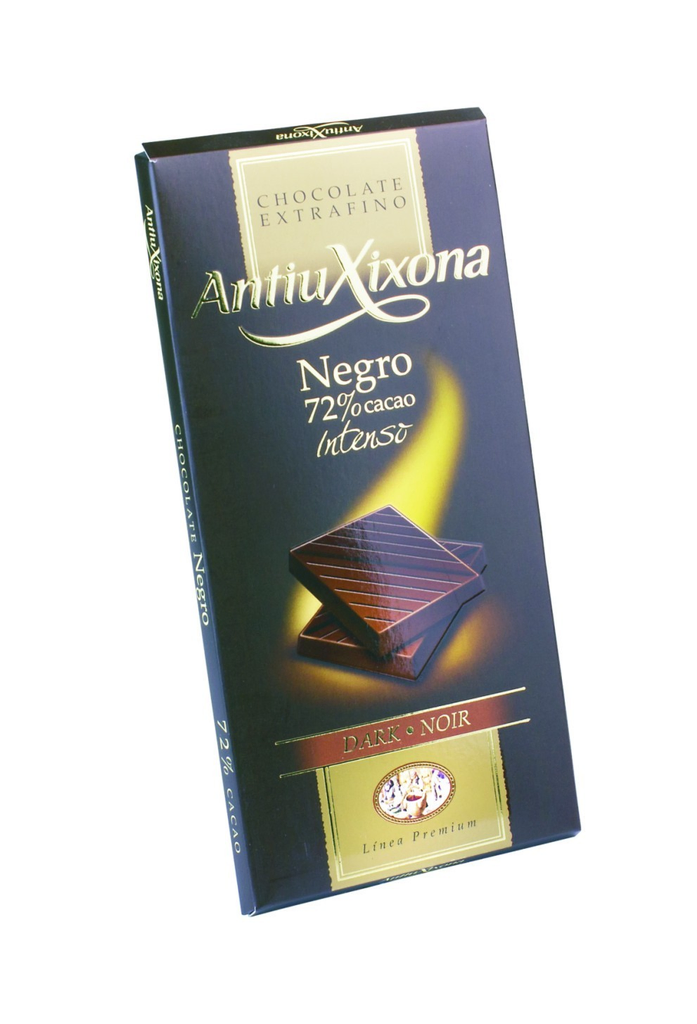 Tableta antiuxixona negro 72 % cacao intenso 100 gr