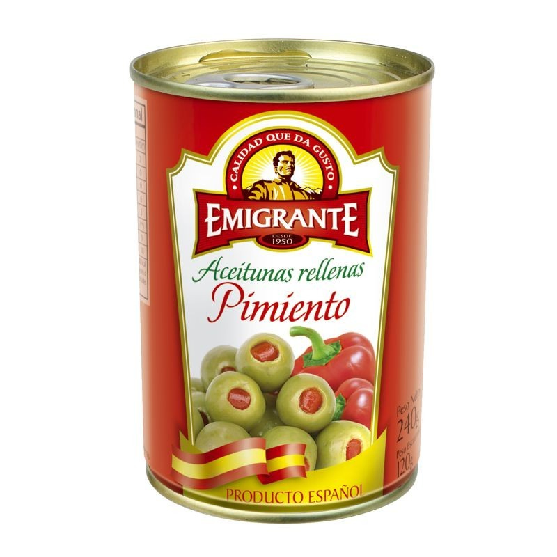 Aceitunas emigrante pimientos 280 gr