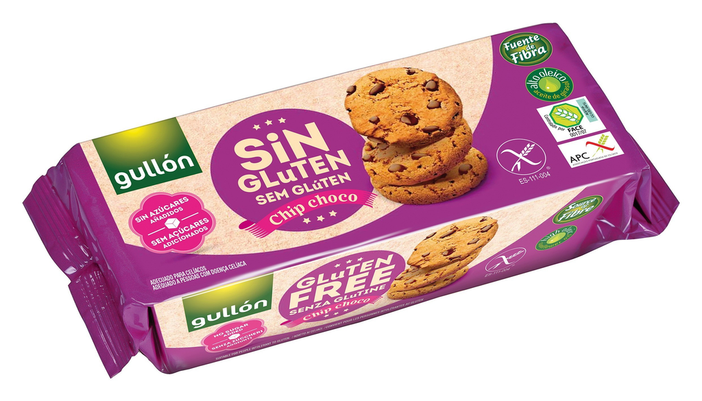 Galletas gullon s/glutten y s/azucar c/chips 130 gr