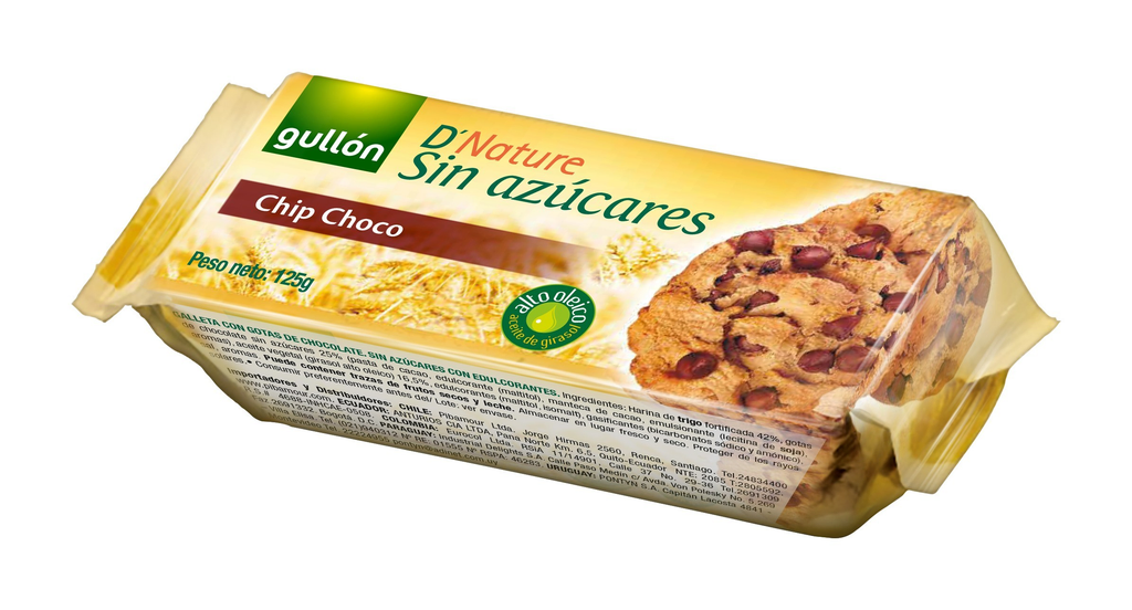 Galletas gullon choco chips sin azucar 150 gr