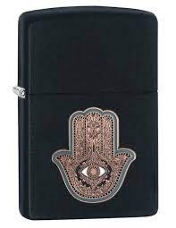 ZIPPO 29634 BLACK MATTE EMBLEM HAMSA HAND - Imagen principal