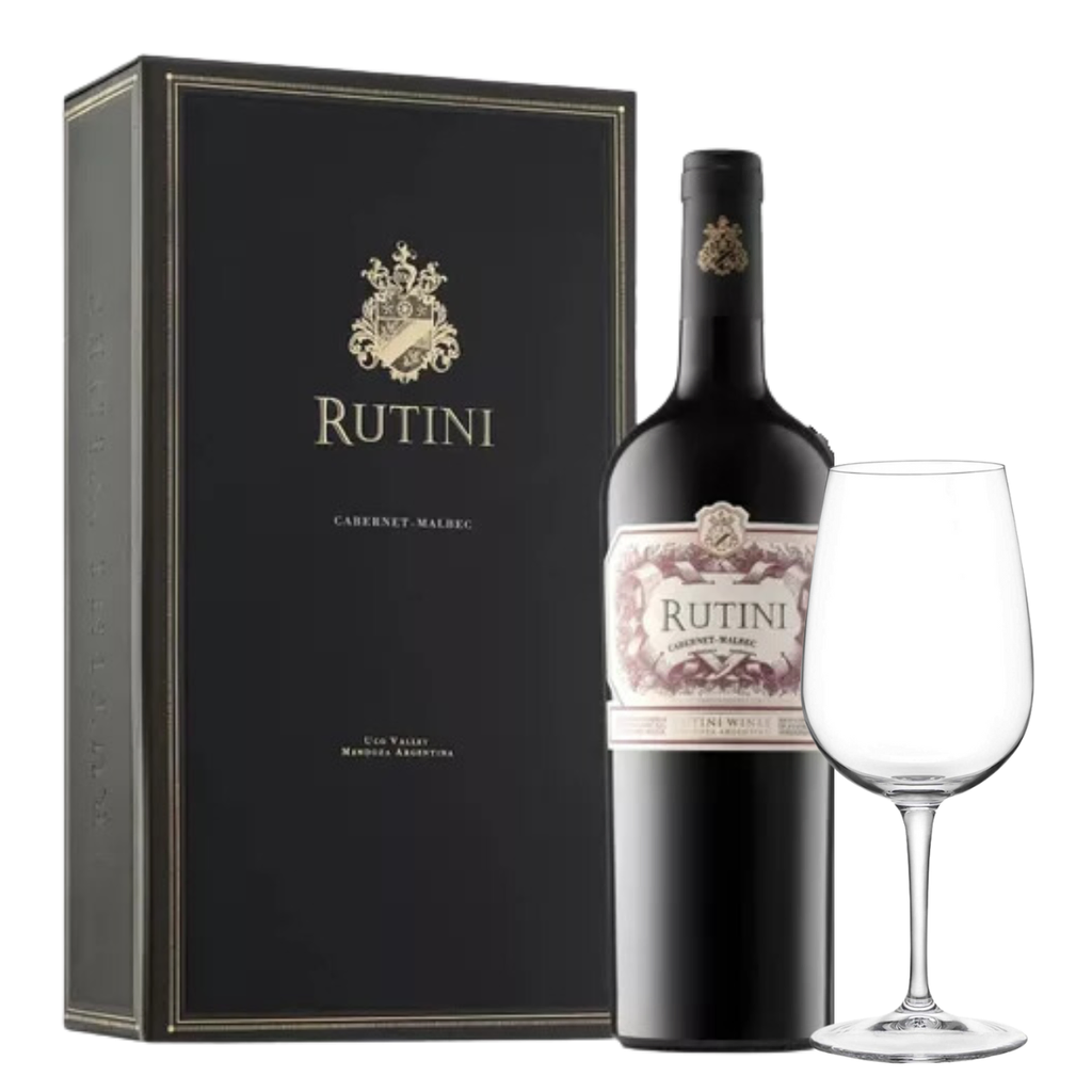 Vino rutini cabernet malbec 750 ml + copa