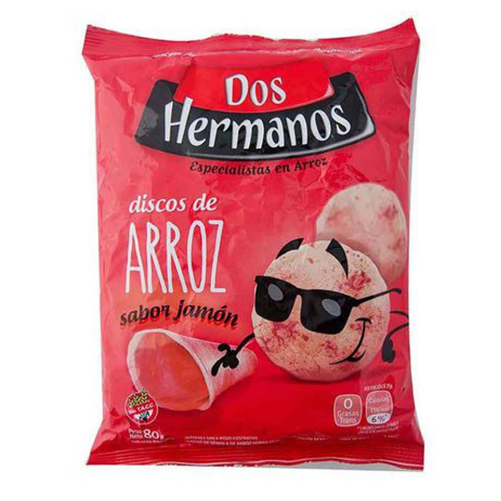 Discos de arroz dos hermanos jamon 80 gr