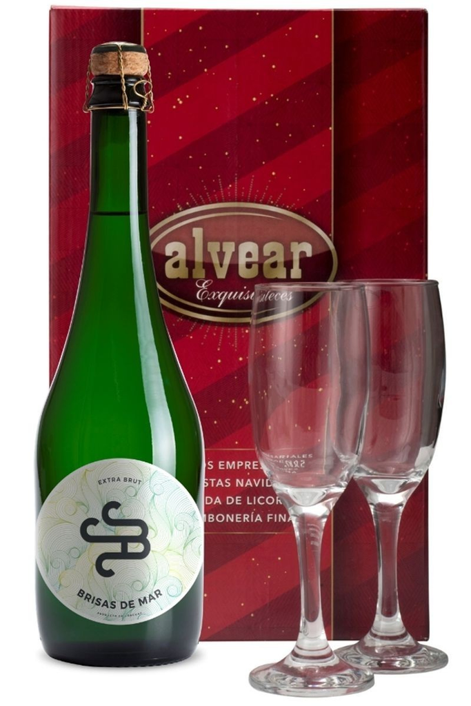 Espumante brisas de mar brut rose + 2 copas