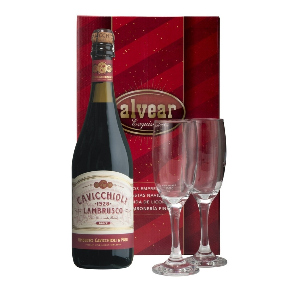 Lambrusco cavicchioli tinto dulce + 2 copas