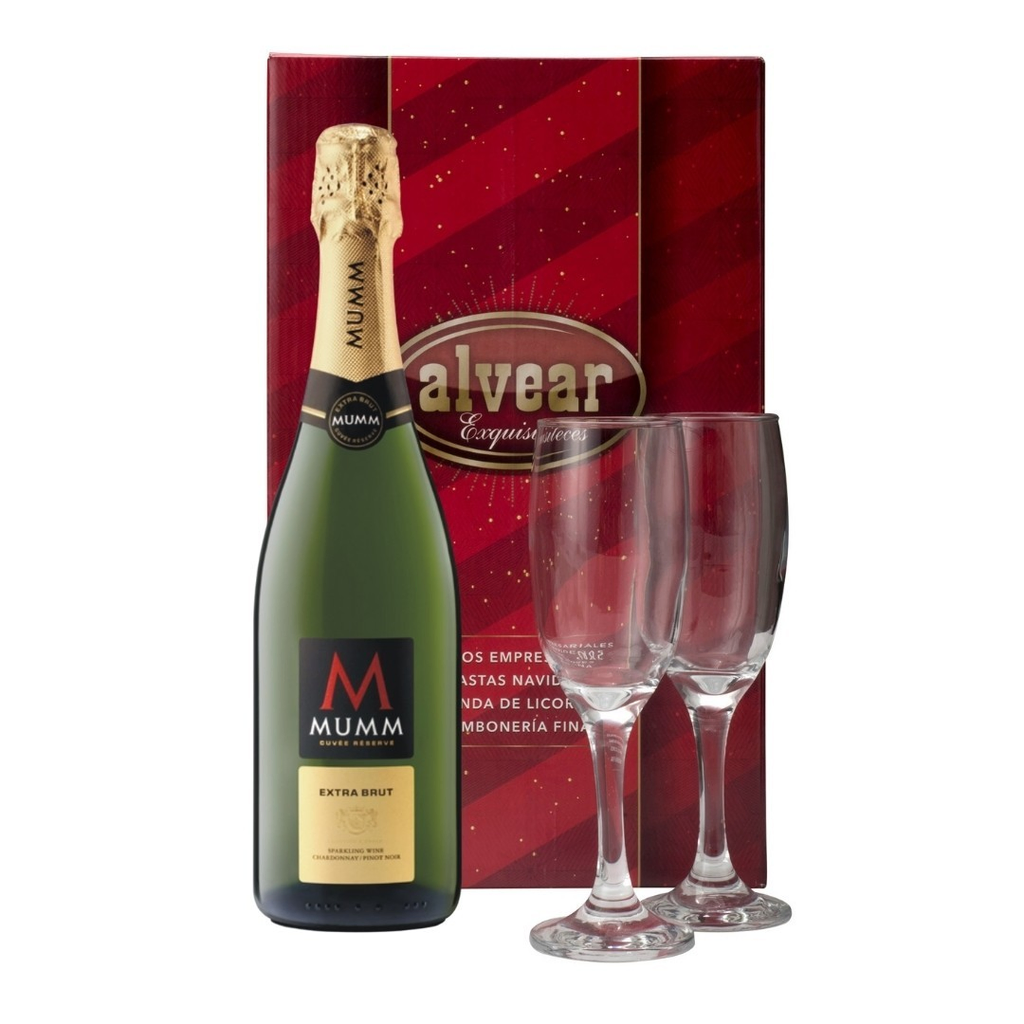 Espumante mumm extra brut + 2 copas