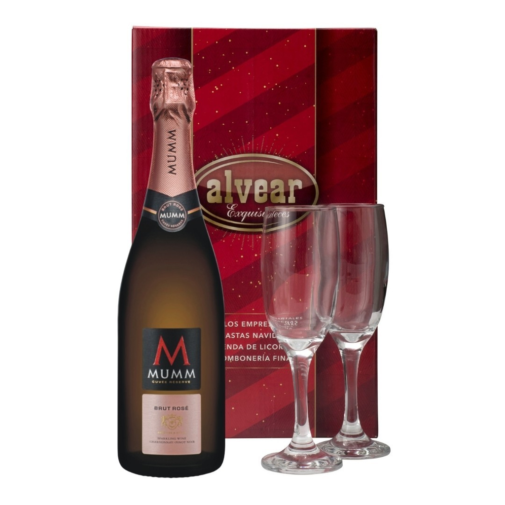 Espumante mumm rose + 2 copas