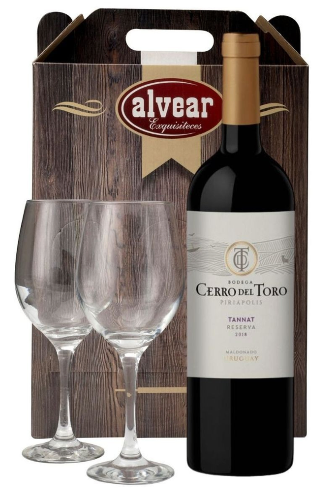 Vino cerro del toro reserva + 2 copas - Imagen principal