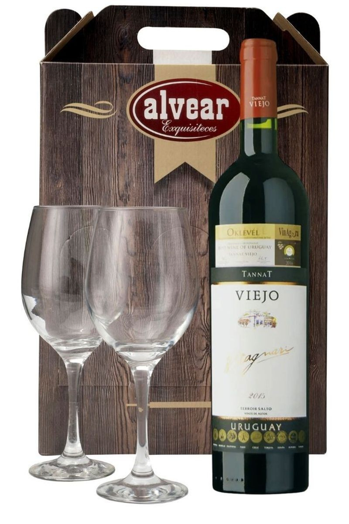 Vino h.stagnari tannat viejo + 2 copas