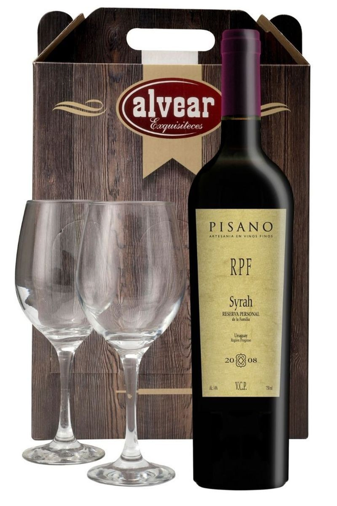 Vino pisano rpf + 2 copas