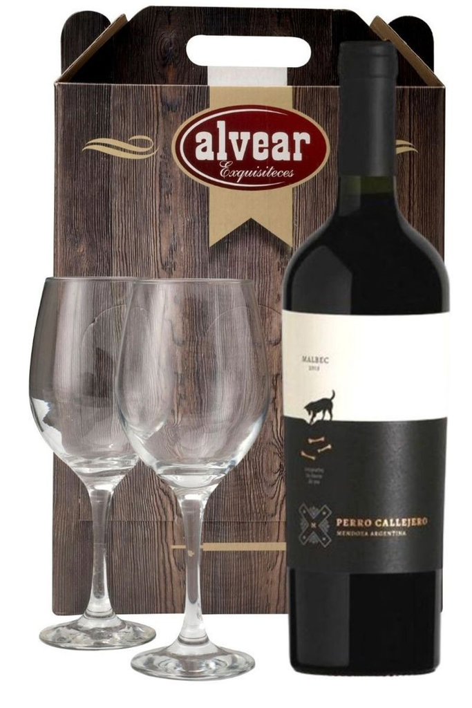 Vino perro callejero + 2 copas