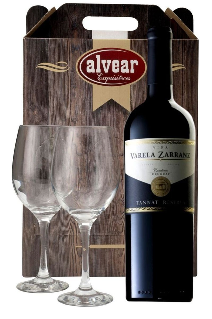 Vino varela zarranz cuadro 90 tannat + 2 copas - Imagen principal