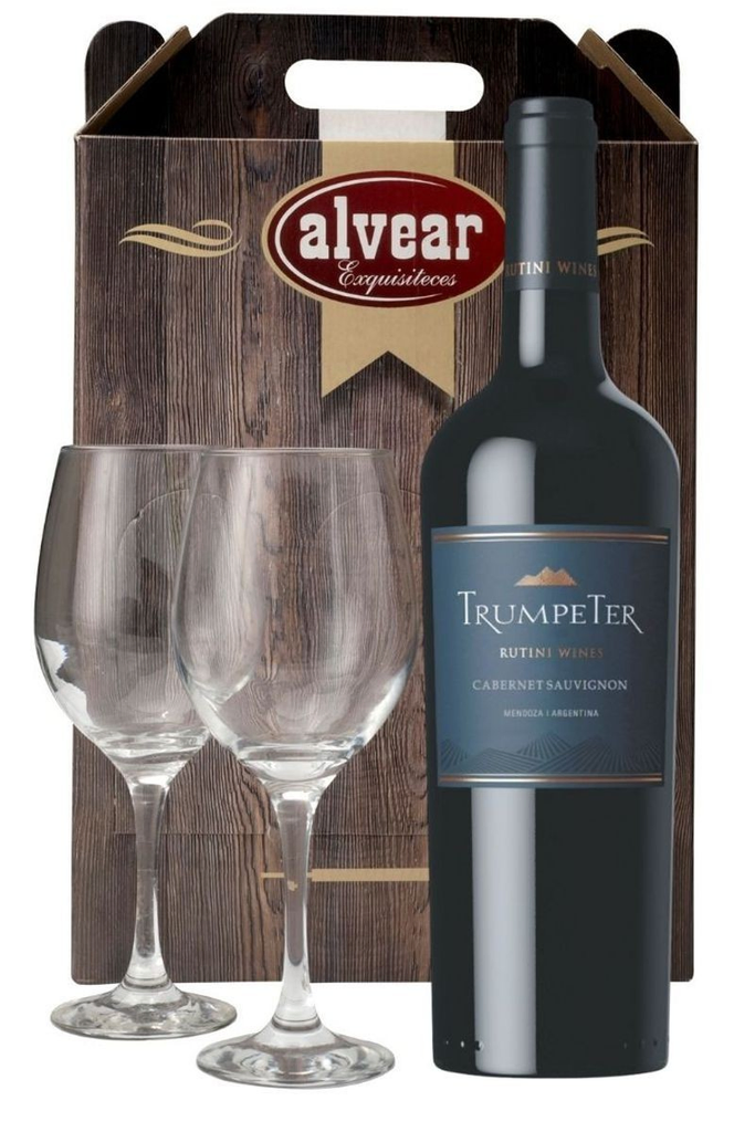 VINO TRUMPETER + 2 COPAS