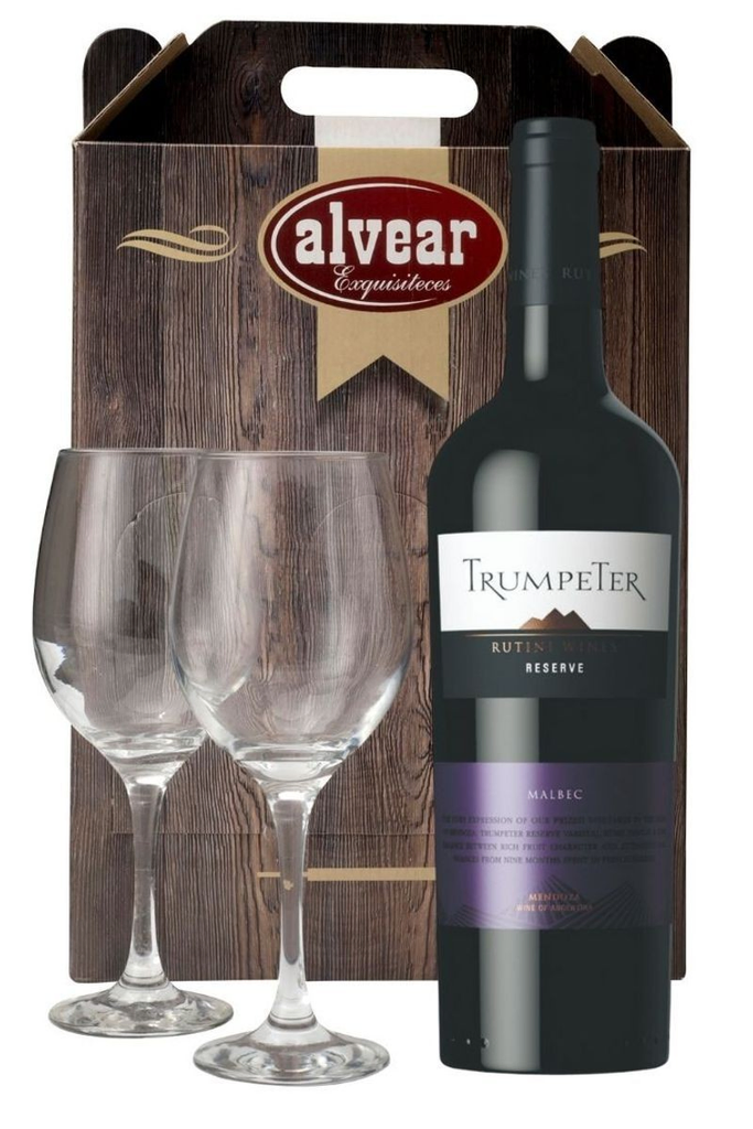 VINO TRUMPETER RESERVA + 2 COPAS