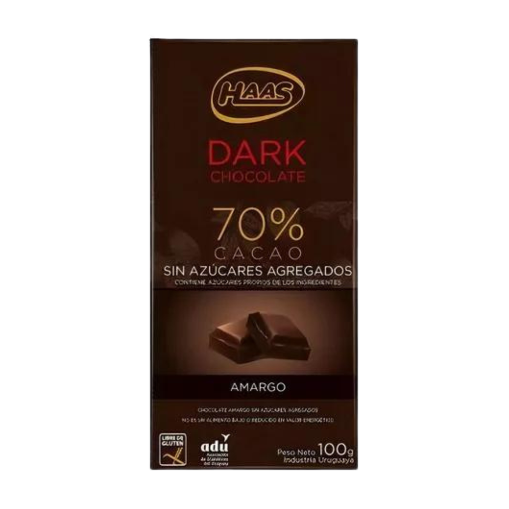 TABLETA HAAS SEMI AMARGO S/AZUCAR 100 GR
