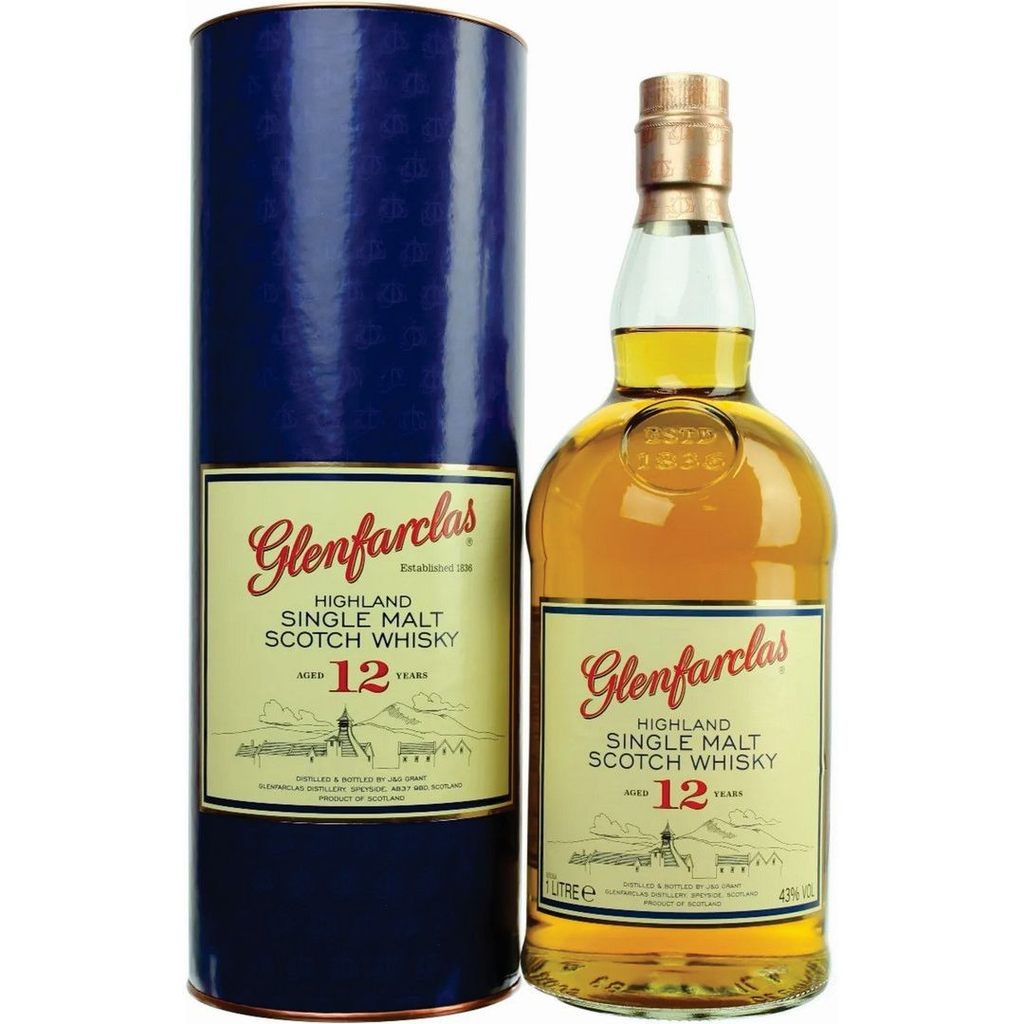 Whisky glenfarclas 12 años single malt 1 lt