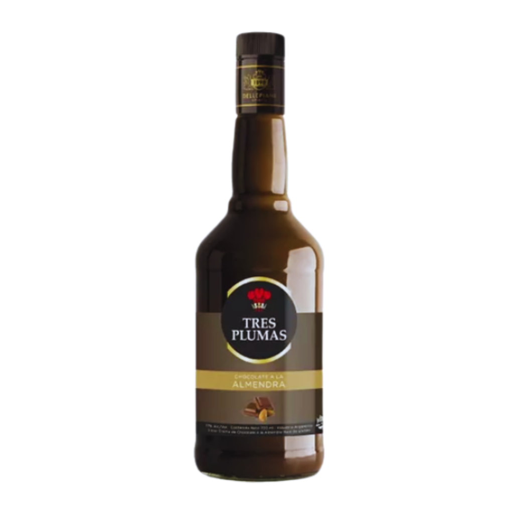 LICOR DE CHOCOLATE Y ALMENDRAS TRES PLUMAS 700 ML