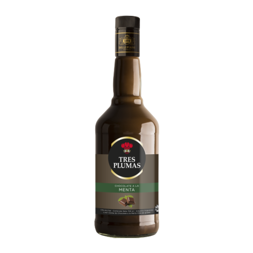 LICOR DE CHOCOLATE Y MENTA TRES PLUMAS 700 ML