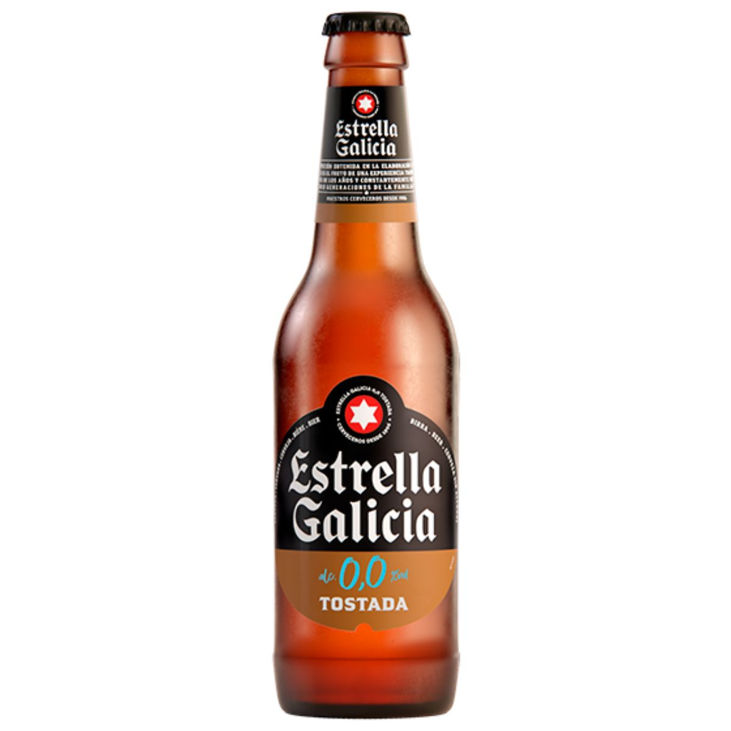 Cerveza estrella de galicia 0% alcohol tostada 250 ml