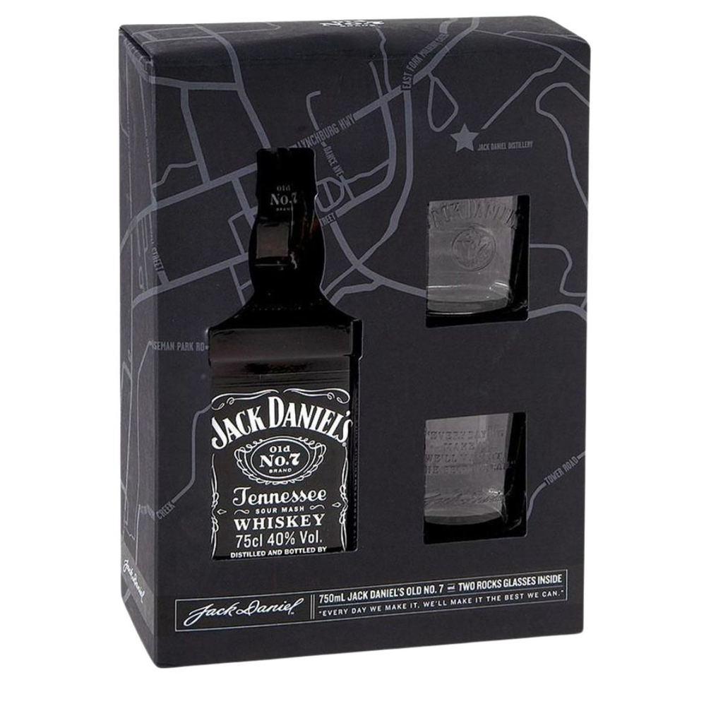 Whiskey jack daniels 750 ml + 2 vasos - Imagen principal