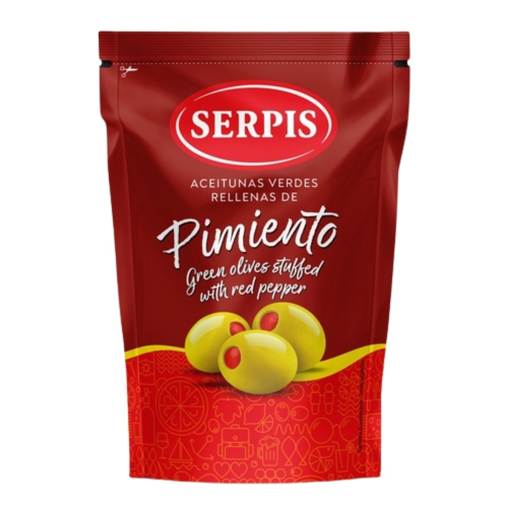 Aceitunas serpis rellenas con pimiento 175 gr doy pack