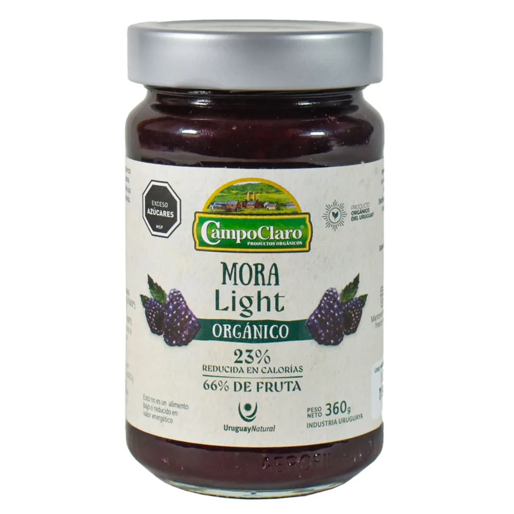 MERMELADA DE MORA LIGHT ORGANICA CAMPOCLARO 360 GR - Imagen principal