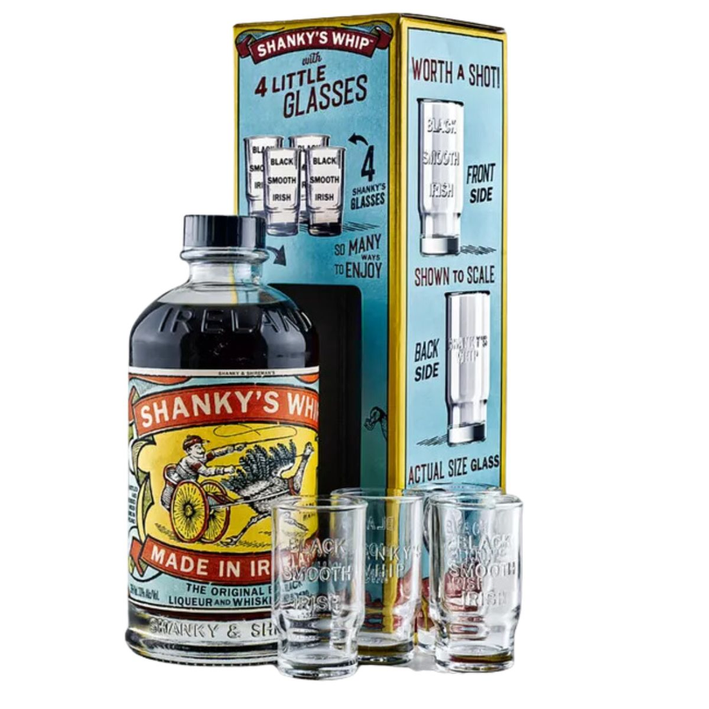 Whisky shankys whip black c/vasos 700 ml