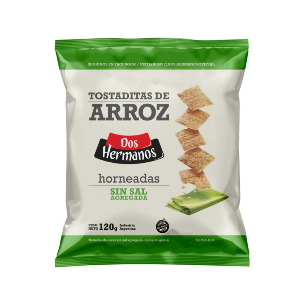 TOSTADAS DE ARROZ DOS HERMANOS SIN SAL 120 GR