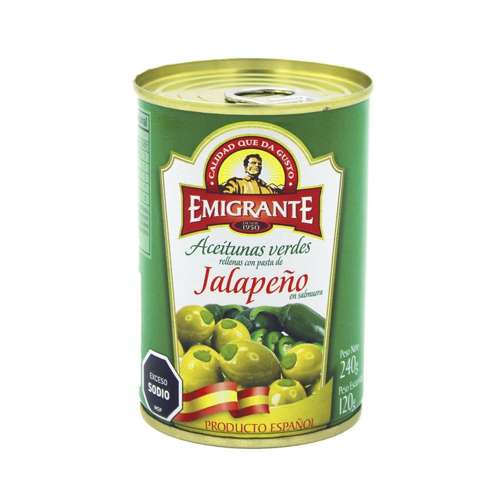 ACEITUNAS EMIGRANTE JALAPEÑO 240 GR - Imagen principal