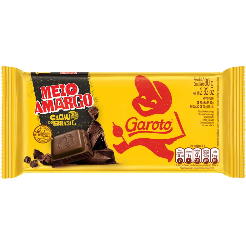 TABLETA GAROTO SEMI AMARGO 80 GR - Imagen principal