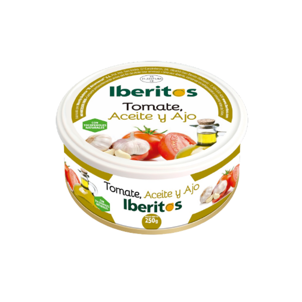TOMATES EN OLIVA CON AJO IBERITOS 250 GR - Imagen principal