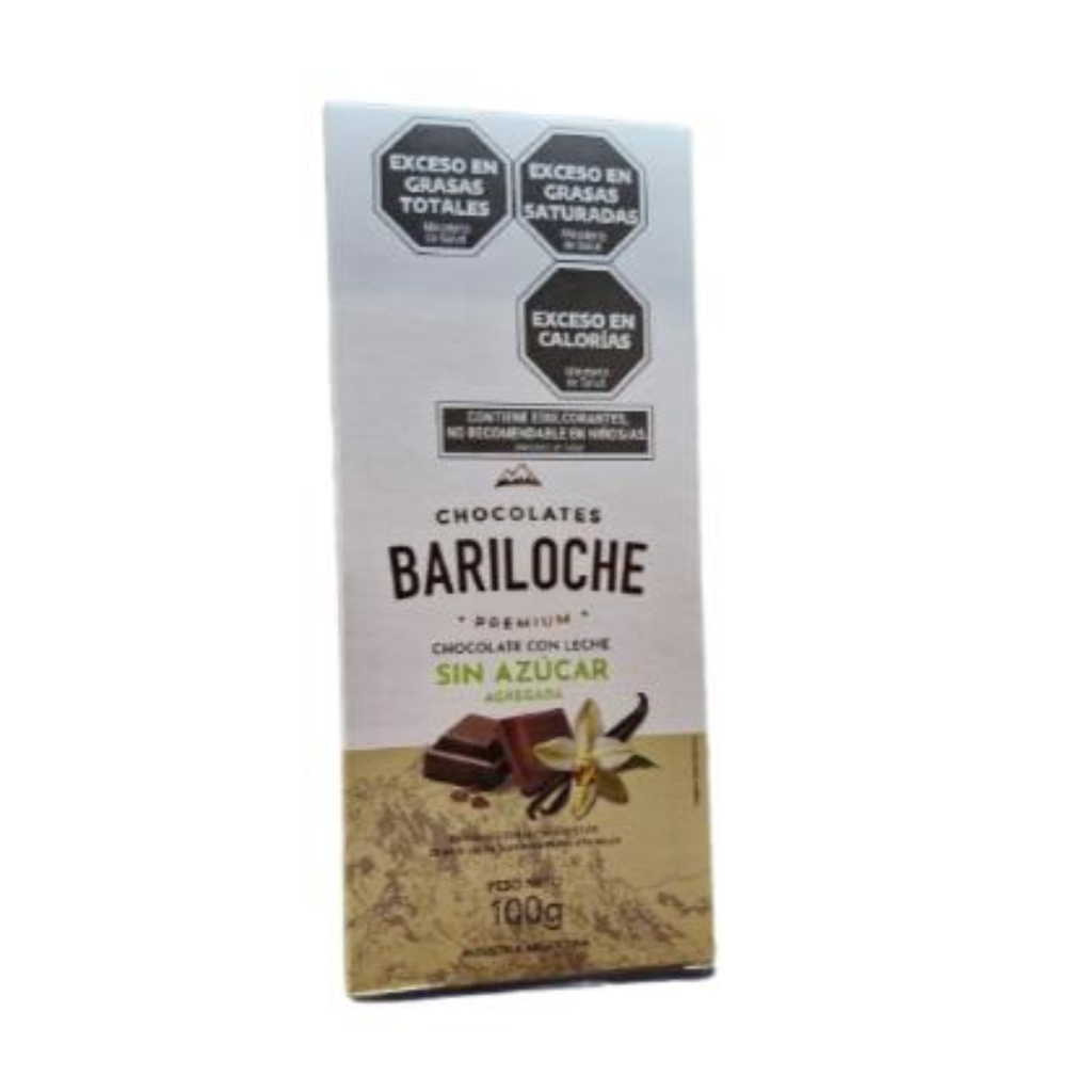 TABLETA BARILOCHE LECHE SIN AZUCAR 100 GR - Imagen principal