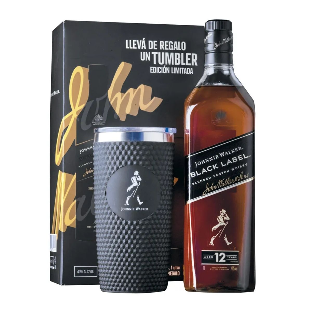 WHISKY JOHNNIE WALKER BLACK 1 LT + TUMBLER - Imagen principal