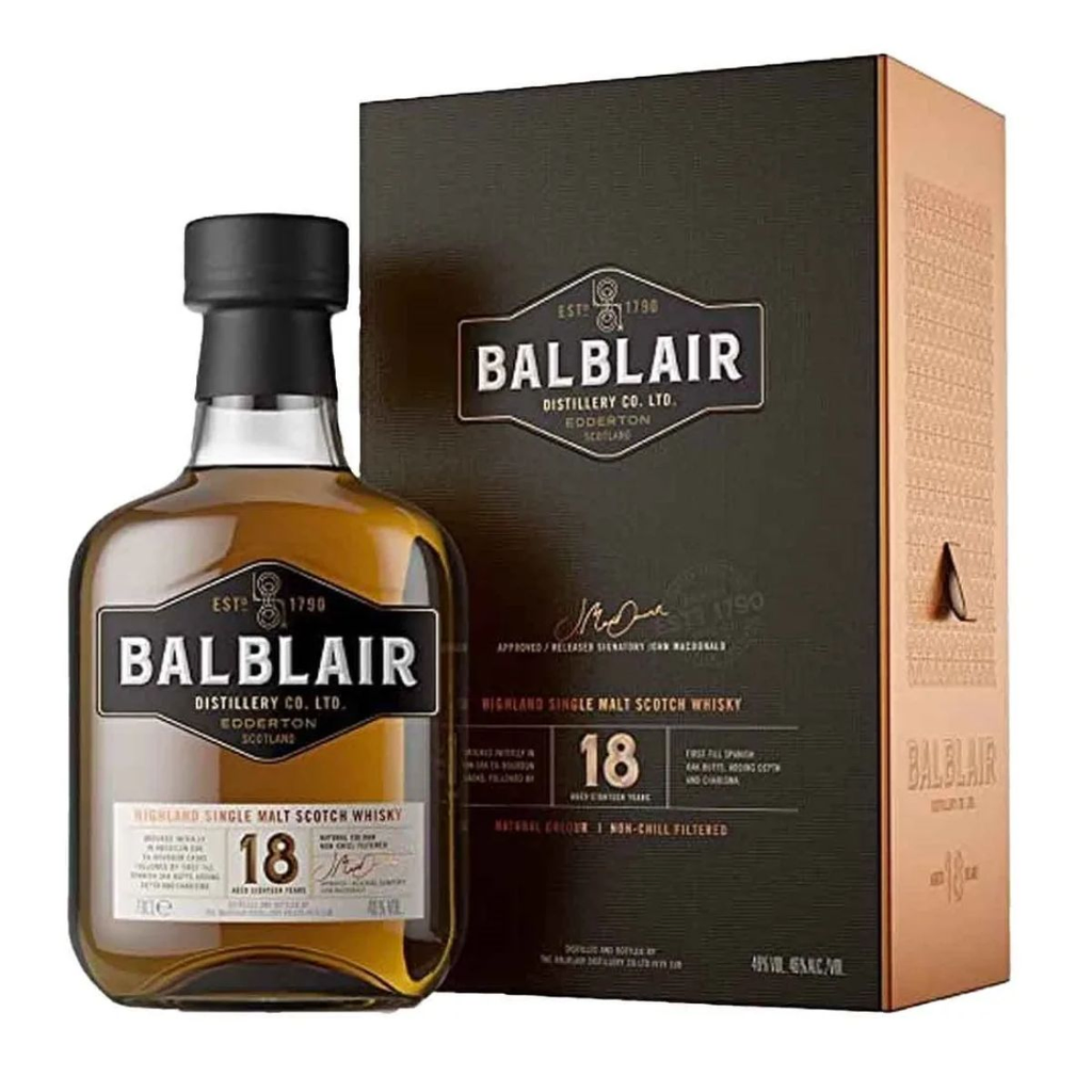 WHISKY BALBLAIR 18 AÑOS SINGLE MALT 700 ML - Imagen principal