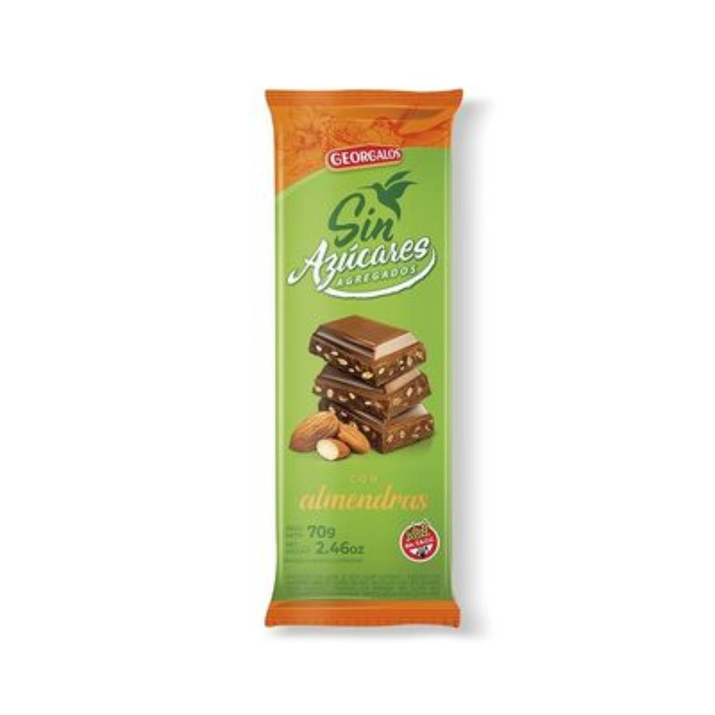 TABLETA GEORGALOS ALMENDRAS 0% AZUCAR 70 GR