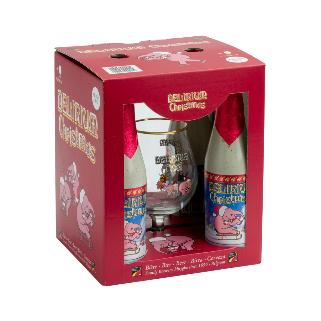 CERVEZA DELIRIUM CHRISTMAS 330 ML X 4 UNI + COPA