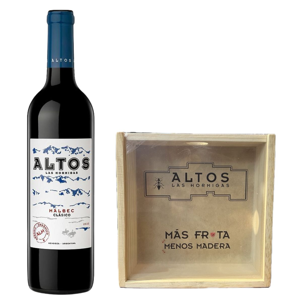 VINO ALTOS LAS HORMIGAS MALBEC 750 ML + CAJA PARA CORCHOS DE OBSEQUIO