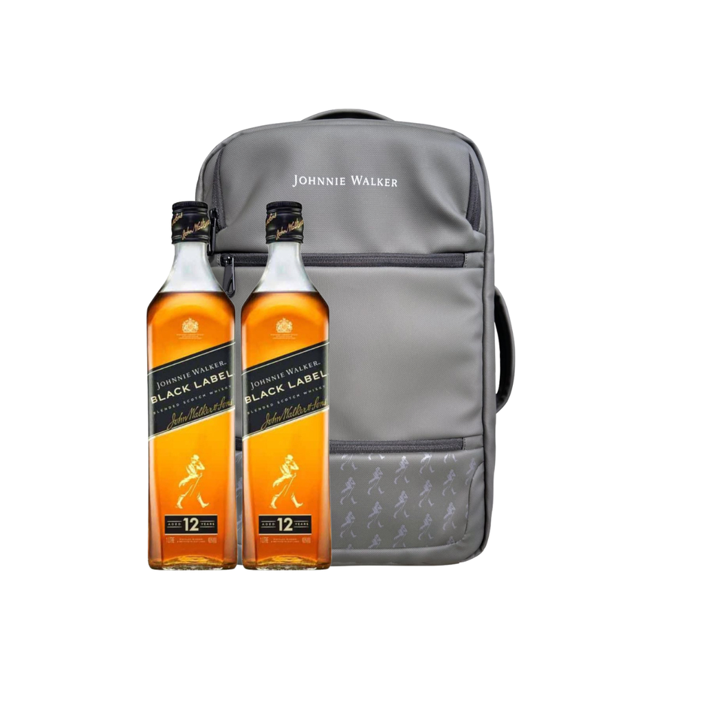 WHISKY JOHNNIE WALKER BLACK 1 LT X 2 + MOCHILA
