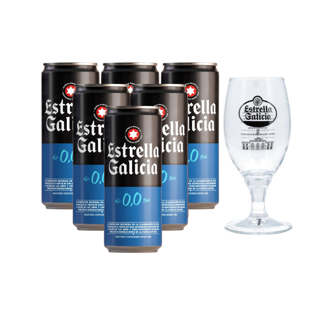 CERVEZA ESTRELLA DE GALICIA 0% ALCOHOL 330 ML X 6 