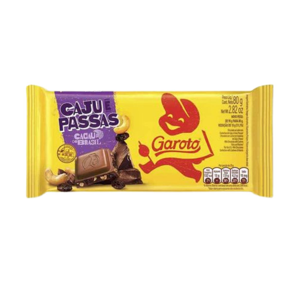 TABLETA GAROTO CAJU Y PASAS 80 GR - Imagen principal