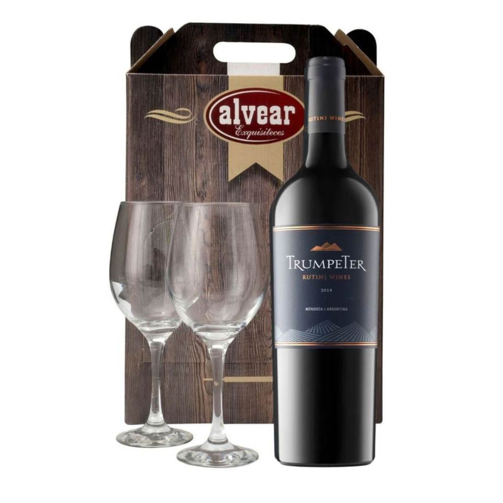 VINO TRUMPETER + 2 COPAS