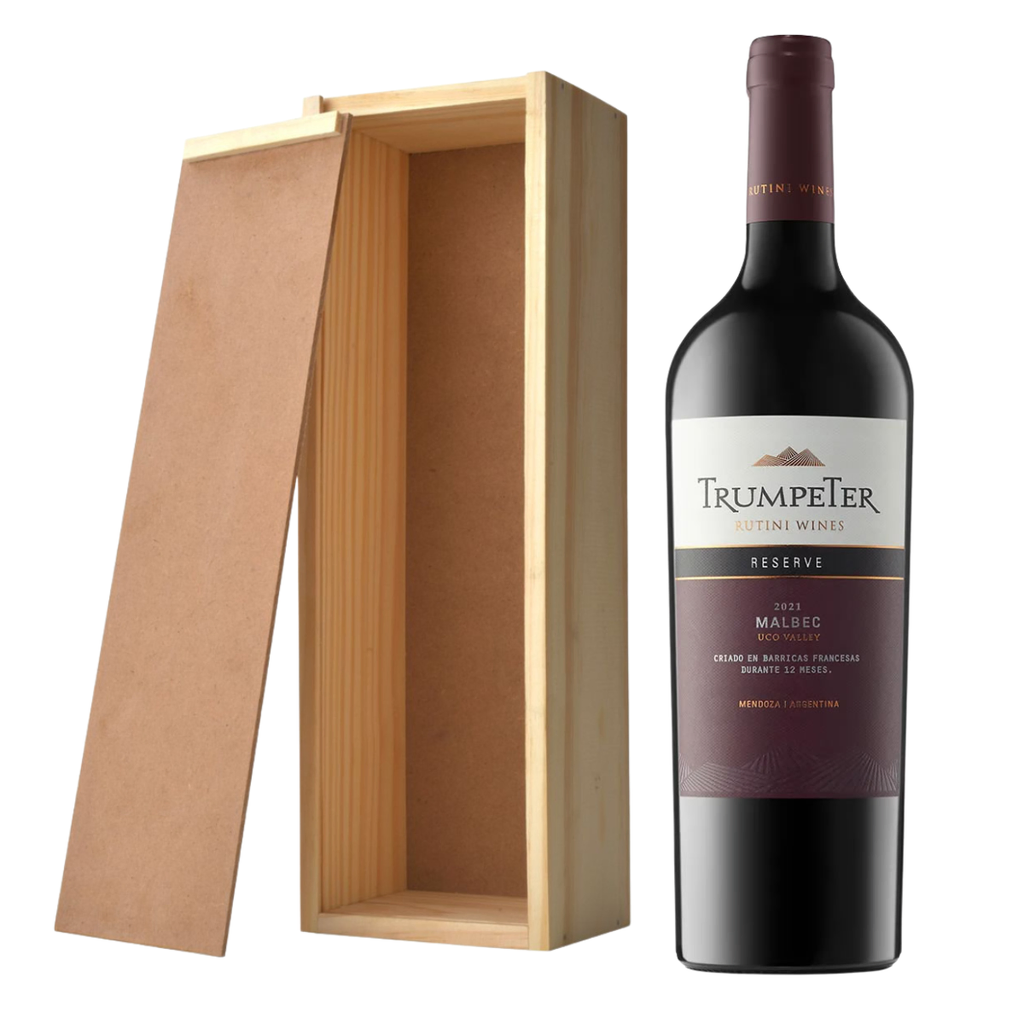 VINO TRUMPETER RESERVA EN CAJA DE MADERA