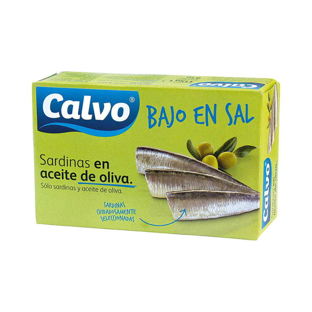 SARDINAS CALVO EN OLIVA BAJO SAL 120 GR - Imagen principal