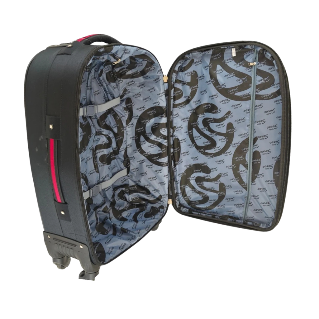 VALIJA DE TELA MEDIANA NEGRA - Vista 3