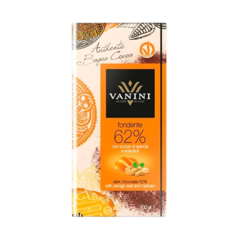 TABLETA VANINI DARK 62% NARANJA Y CAJU  - Imagen principal